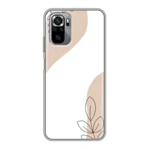 Силконовий чохол з принтом в квітах на Xiaomi Redmi Note 10S (Нюдова гілочка абстракція)