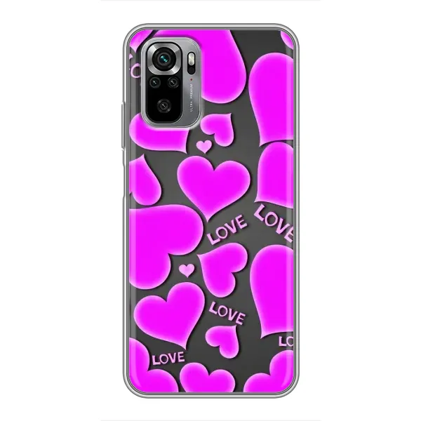 Чехол с принтом «Pink hearts» для Xiaomi Redmi Note 10S
