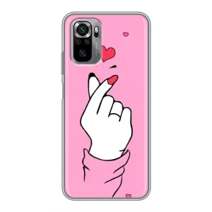 Чохол з принтом для Xiaomi Redmi Note 10S (AlphaPrint - Знак сердечка) (Знак Love)