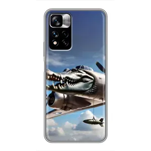 Чехол с мемом Тралалело тралала на Xiaomi Redmi Note 11 Pro Plus (Бомбардиро крокодило)