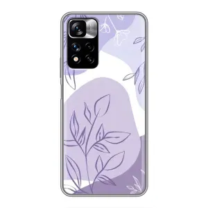 Силконовий чохол з принтом в квітах на Xiaomi Redmi Note 11 Pro Plus (Фіолетове листя абстракція)