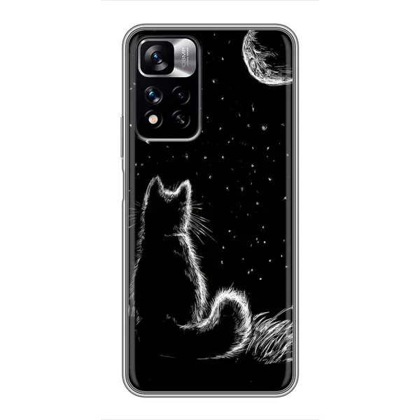Чехол с принтом «Котик и луна» для Xiaomi Redmi Note 11 Pro Plus Чехол с принтом «Котик и луна» для Xiaomi Redmi Note 11 Pro Plus
