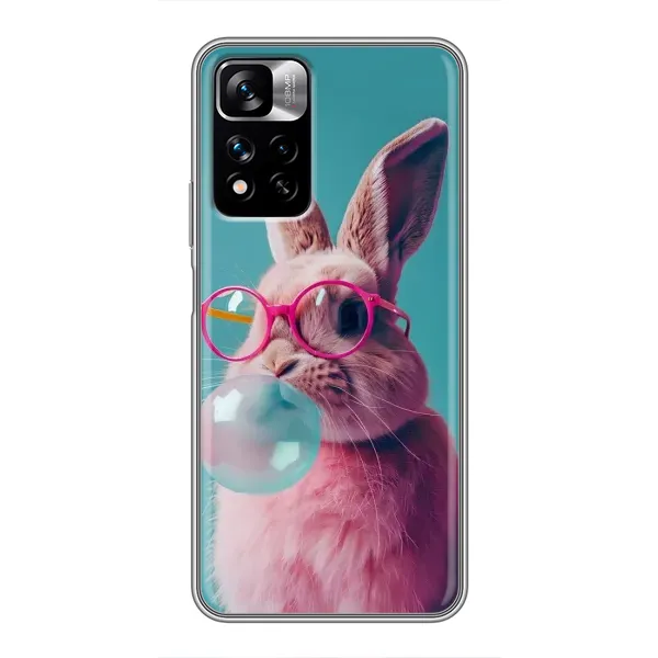 Чехол с принтом «Кролик в очках» для Xiaomi Redmi Note 11 Pro Plus
