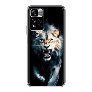 Чехол с картинкой «Хищники» для Xiaomi Redmi Note 11 Pro Plus (Лев в темноте)