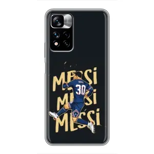 Чехлы для Xiaomi Redmi Note 11 Pro Plus (Leo чемпион) (AlphaPrint) (Messi ПСЖ)