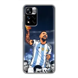 Чехлы для Xiaomi Redmi Note 11 Pro Plus (Leo чемпион) (AlphaPrint) (Месси с кубком)