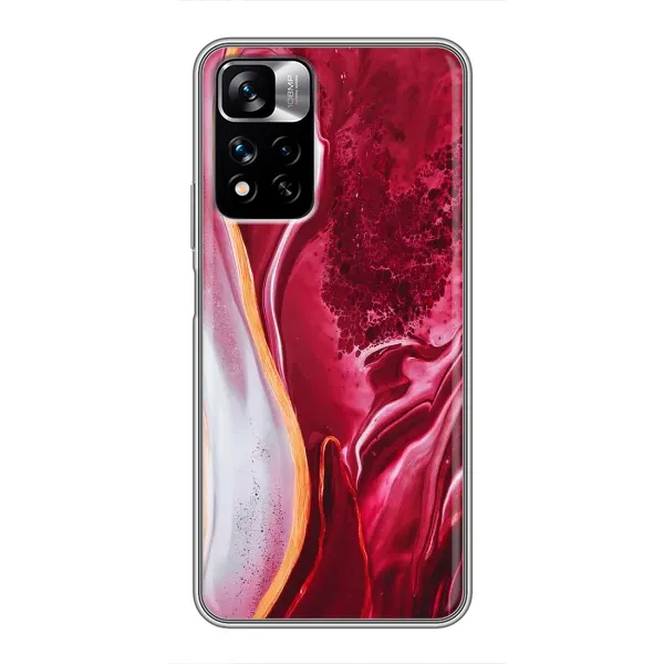 Чехол с принтом «Мрамор красный» для Xiaomi Redmi Note 11 Pro Plus