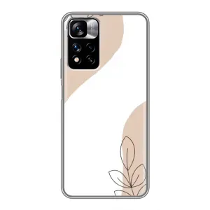 Силконовий чохол з принтом в квітах на Xiaomi Redmi Note 11 Pro Plus (Нюдова гілочка абстракція)