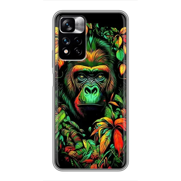 Чохол з принтом «Мавпа в квітах» для Xiaomi Redmi Note 11 Pro Plus