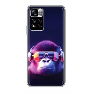 Чохол з Мавпами Xiaomi Redmi Note 11 Pro Plus - (AlphaPrint) (Стильна мавпа)