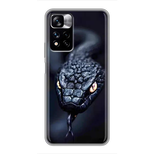 Чехол с принтом «Черная змея» для Xiaomi Redmi Note 11 Pro Plus