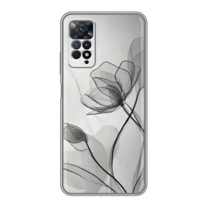 Чохол з квітковим принтом на Xiaomi Redmi Note 11 Pro (Чорні квіти)