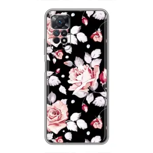 Чохли з квітами для Xiaomi Redmi Note 11 Pro (VPrint) (Квіти на чорному)