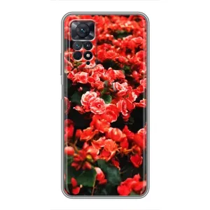 Чохли з квітами для Xiaomi Redmi Note 11 Pro (VPrint) (Квіти червоні)