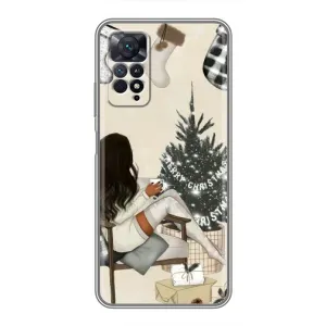 Різдвяні, Святкові Чохли для Xiaomi Redmi Note 11 Pro (Дівчина з ялинкою)