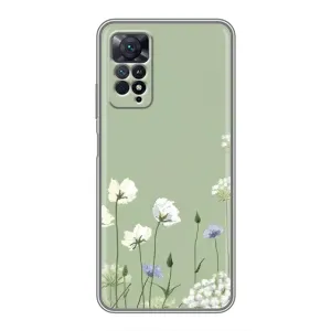 Чохол з квітковим принтом на Xiaomi Redmi Note 11 Pro (Квіти на зеленому)