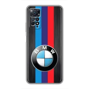 Чехол для Сяоми Редми Ноут 11 Про - с принтом БМВ (AlphaPrint) (Лого BMW)