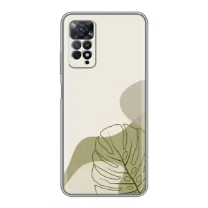 Силконовий чохол з принтом в квітах на Xiaomi Redmi Note 11 Pro (Зелена монстера дизайн)