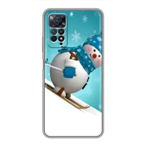 Новорічні Чохли для Xiaomi Redmi Note 11 Pro (VPrint) (Сніговик на лижах)
