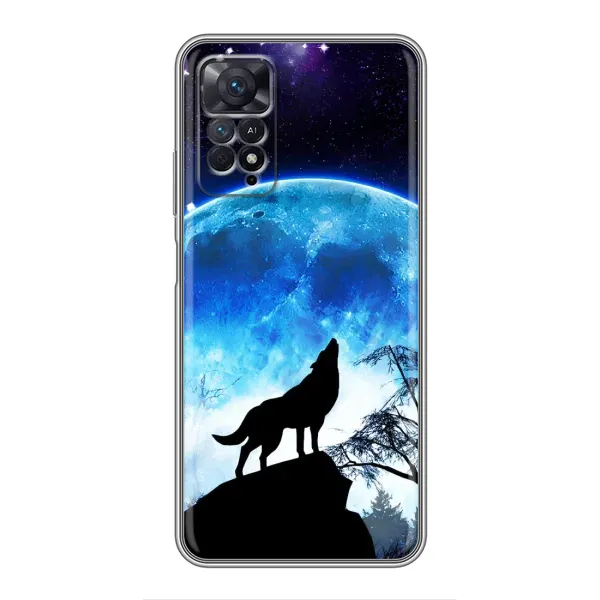 Чохол з принтом «Вовк на місяць» для Xiaomi Redmi Note 11 Pro