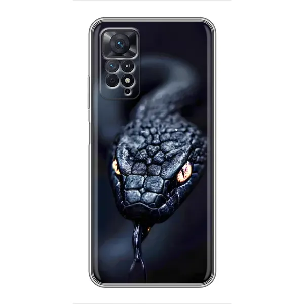 Чехол с принтом «Черная змея» для Xiaomi Redmi Note 11 Pro