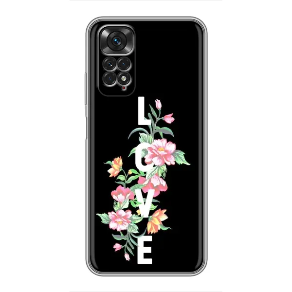 Чохол з принтом «Квіти LOVE» для Xiaomi Redmi Note 11 / 11s Чохол з принтом «Квіти LOVE» для Xiaomi Redmi Note 11 / 11s
