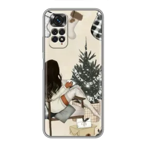 Різдвяні, Святкові Чохли для Xiaomi Redmi Note 11 / 11s (Дівчина з ялинкою)