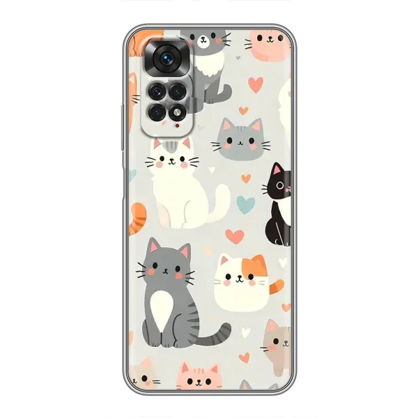 Чехол с принтом «Коллаж котов» для Xiaomi Redmi Note 11 / 11s Чехол с принтом «Коллаж котов» для Xiaomi Redmi Note 11 / 11s