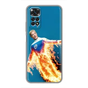 Чехол с принтом Фантастическая четверка для Xiaomi Redmi Note 11 / 11s (Человек-факел в огне)