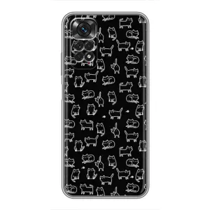 Чехол с принтом для Xiaomi Redmi Note 11 / 11s (AlphaPrint) Модные коты (Меленькие котики)