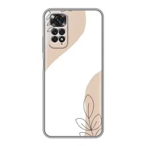 Силконовий чохол з принтом в квітах на Xiaomi Redmi Note 11 / 11s (Нюдова гілочка абстракція)