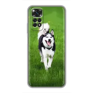 Чехол с Хаски для Xiaomi Redmi Note 11 4G / 11s - (AlphaPrint) (Радостный Хаски)