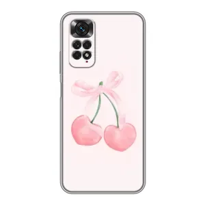 Чехол с розовым рисунком для Xiaomi Redmi Note 11 / 11s (Розовые вишни)