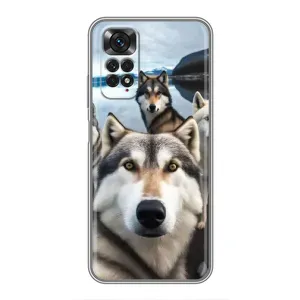 Чехол с Хаски для Xiaomi Redmi Note 11 4G / 11s - (AlphaPrint) (Селфи ХАски)