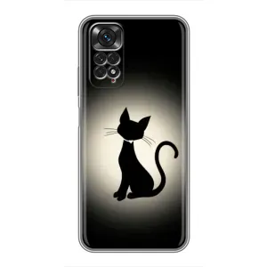 Чехол с принтом для Xiaomi Redmi Note 11 / 11s (AlphaPrint) Модные коты (Силуэт котика)