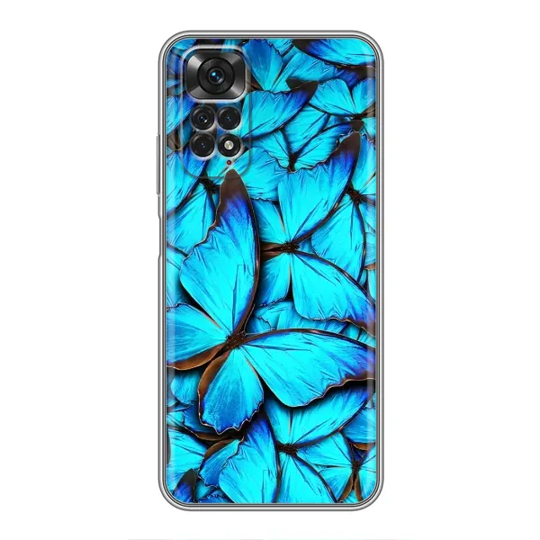 Чехол с принтом «Синие бабочки» для Xiaomi Redmi Note 11 / 11s