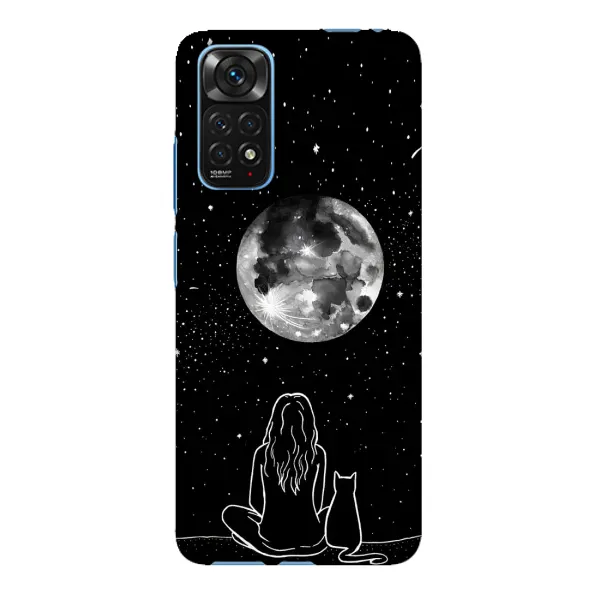 Чохол з принтом «Дівчина з котом» для Xiaomi Redmi Note 11E Pro