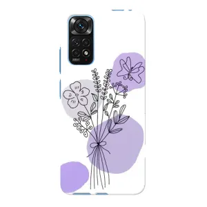 Силконовий чохол з принтом в квітах на Xiaomi Redmi Note 11E Pro (Букет фіолетова абстракція)