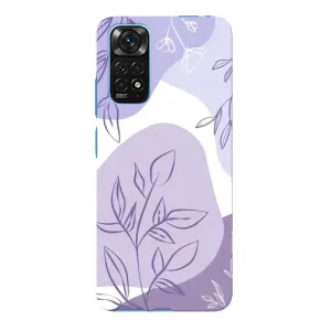Силконовий чохол з принтом в квітах на Xiaomi Redmi Note 11E Pro (Фіолетове листя абстракція)