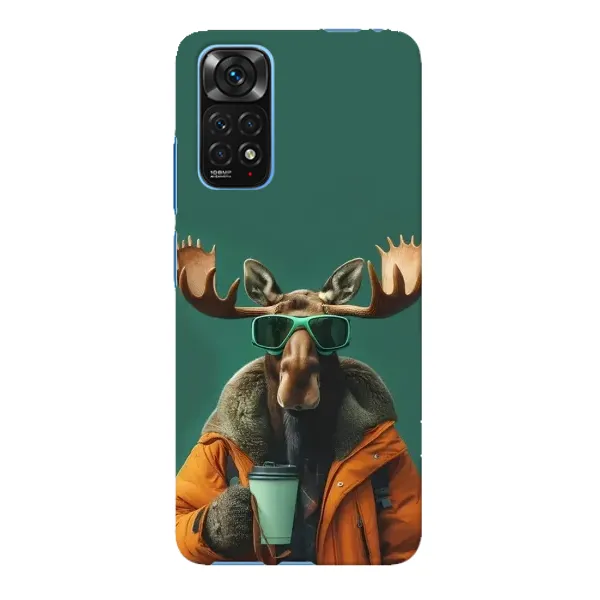Чохол з принтом «Лось з кавою» для Xiaomi Redmi Note 11E Pro