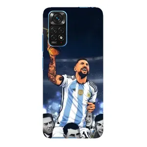 Чехлы для Xiaomi Redmi Note 11E Pro (Leo чемпион) (AlphaPrint) (Месси с кубком)