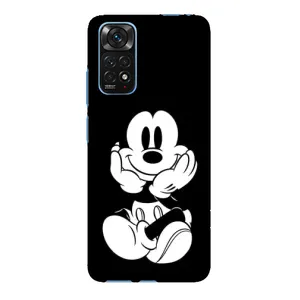 Эксклюзивный чехол для Xiaomi Redmi Note 11E Pro (AlphaPrint - Мультяшные) (Микки на черном)