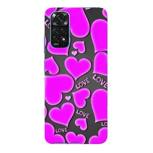 Чехлы для любимой на Редми Нот 11Е Про (VPrint) (Pink hearts)