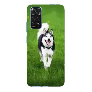 Чехол с Хаски для Xiaomi Redmi Note 11E Pro - (AlphaPrint) (Радостный Хаски)