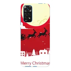 Рождественские Чехлы для Xiaomi Redmi Note 11E Pro (VPrint) (Санта с оленями)