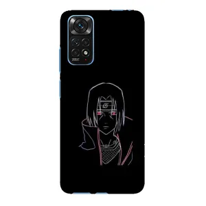 Чехлы на тему: Итачи Учиха для Xiaomi Redmi Note 11E Pro (AlphaPrint) (силуэт Итачи)