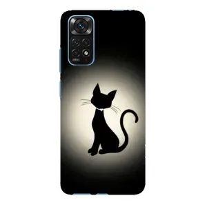 Чехол с принтом для Xiaomi Redmi Note 11E Pro (AlphaPrint) Модные коты (Силуэт котика)