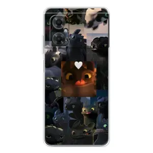 Чехол как приручить дракона на Xiaomi Redmi Note 11R (Дракон коллаж)
