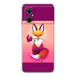Чехлы с картинкой Лисички для Xiaomi Redmi Note 11R (VPrint) (Лисичка с розочкой)