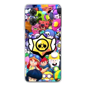 Чехол для Xiaomi Redmi Note 11R Бравл Старс (VPrint) (Лого Brawl Stars)